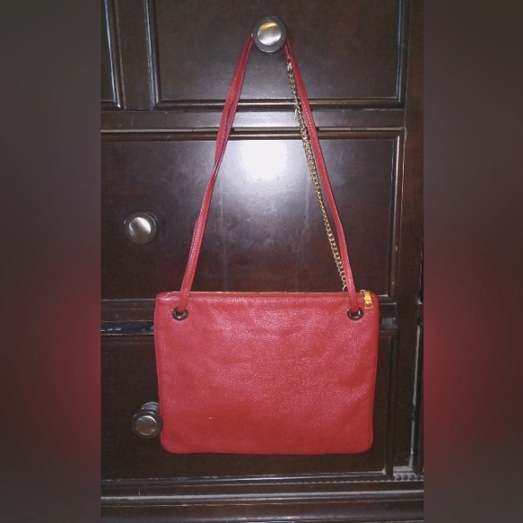 Coach Convertible Red Pebble Leather Hippie Crossbody Handbag K1405-52901 - Picture 2 of 5